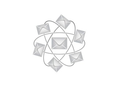 Post envelopes in a vector clipart