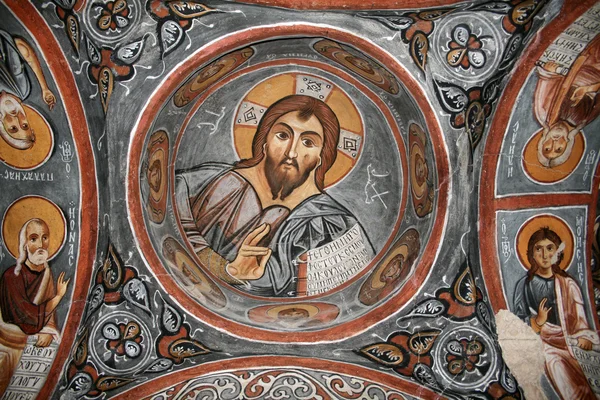 Fresco in the Dark Church — стокове фото