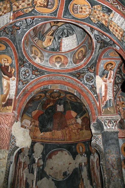 Fresco in the Dark Church — Stock Photo, Image