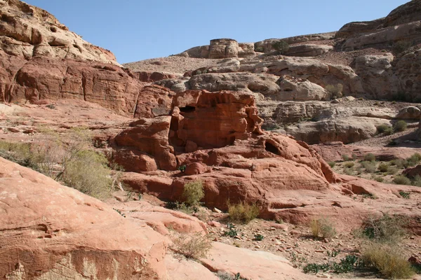 Petra vörös sziklák — Stock Fotó
