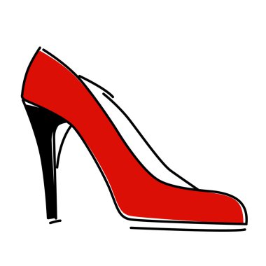 Red fashion shoe clipart