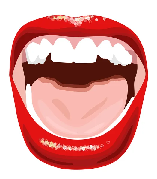 Gritando ilustración vectorial boca — Vector de stock