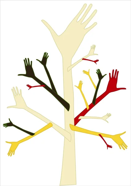 Händer tree — Stock vektor