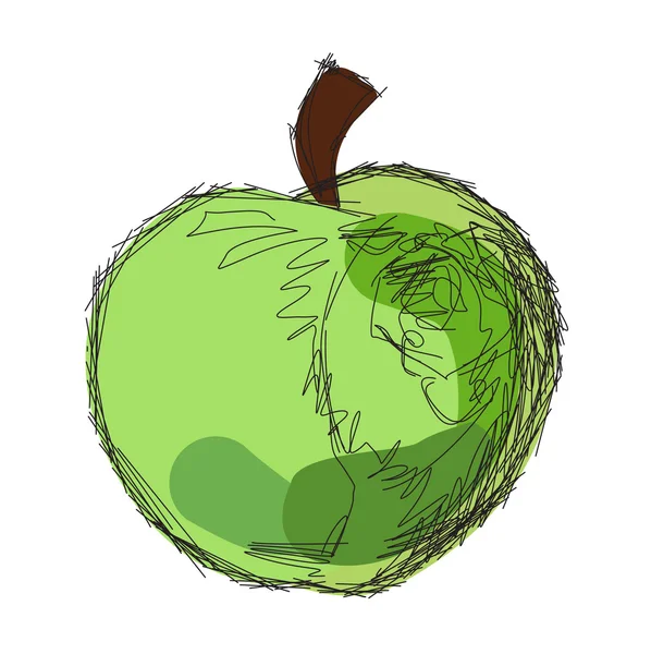 Векторный набросок яблока — стоковый вектор