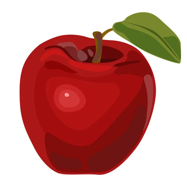 Vermelho agradável maçã — Vetor de Stock