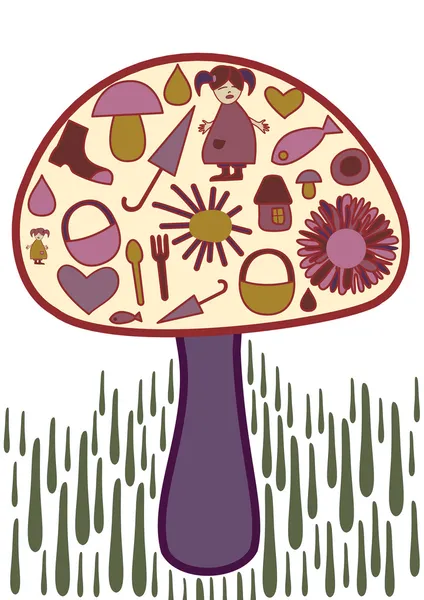 迷幻蘑菇 — 图库矢量图片