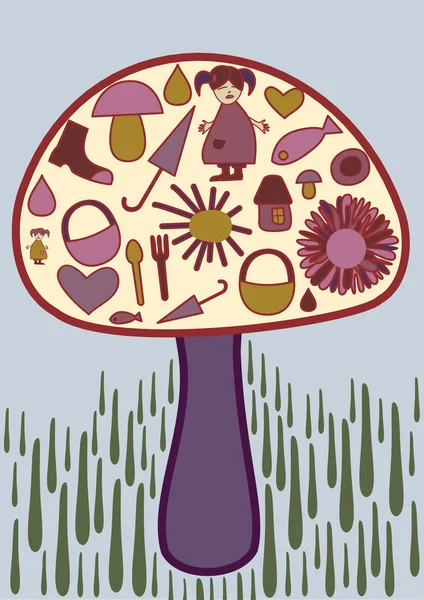 迷幻蘑菇 — 图库矢量图片