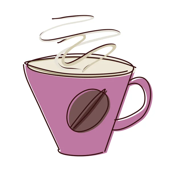 一杯のコーヒーのスケッチ — ストックベクタ