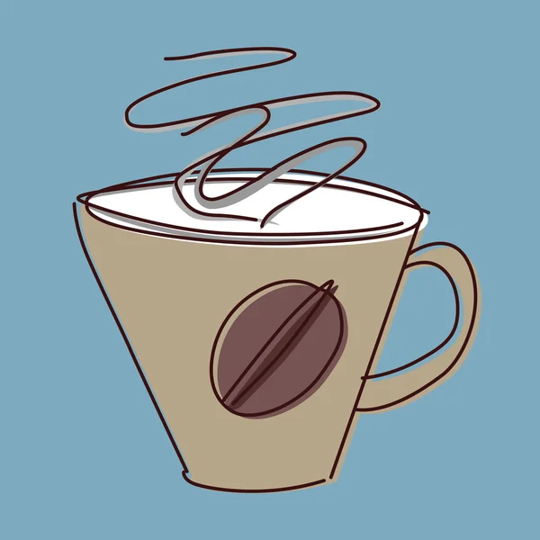 一杯のコーヒーのスケッチ — ストックベクタ