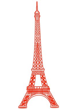 Red eiffel tower clipart