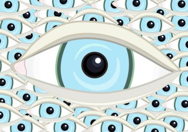 One blue eye clipart