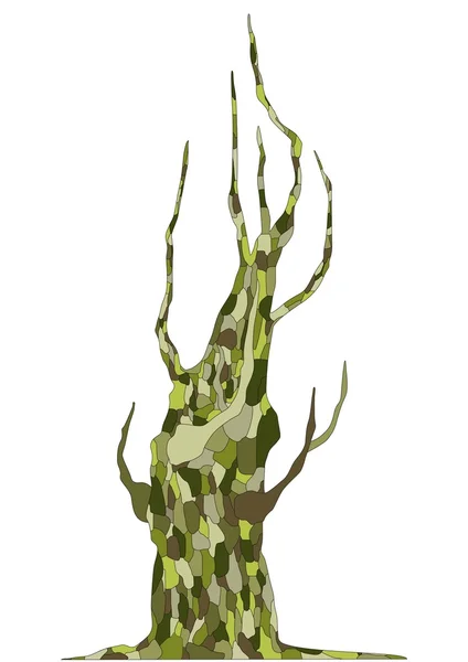 Khaki árvore assustadora — Vetor de Stock