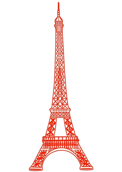 Röd Eiffeltornet — Stock vektor