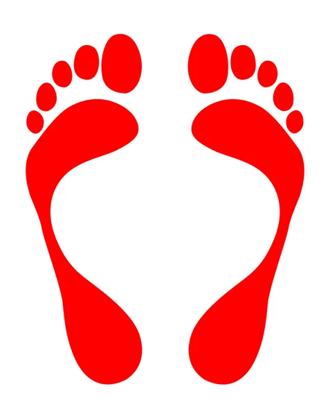 Röd fotspår — Stock vektor