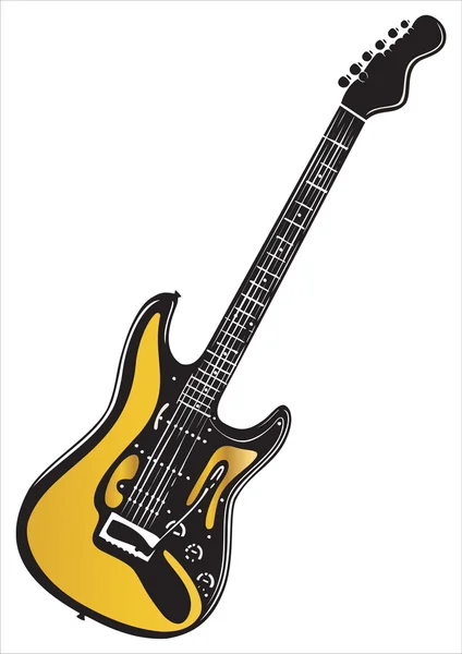 Guitarra oro — Vector de stock