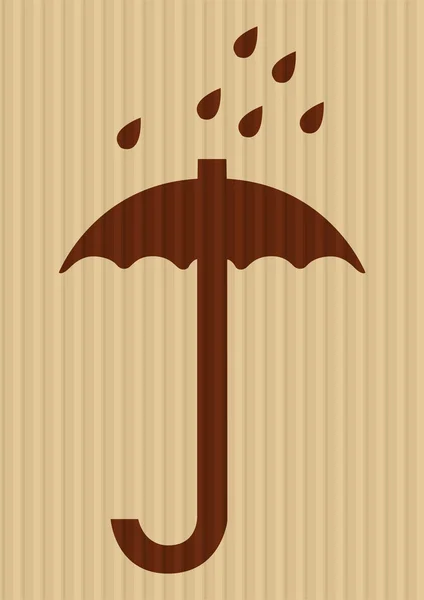 Umbrella on cardboard background — Stock Vector