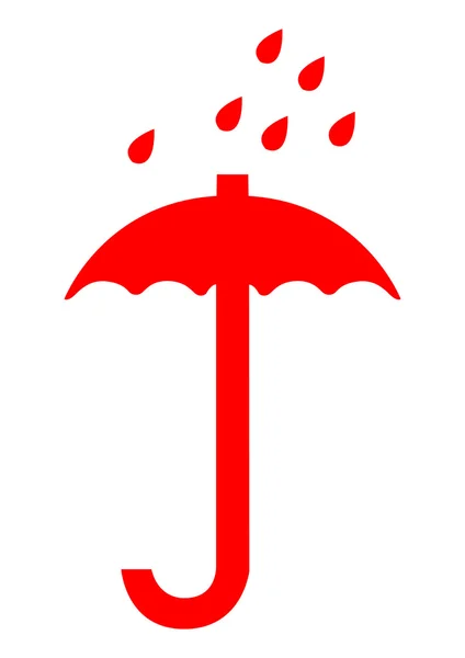 Červený deštník symbol — Stockový vektor