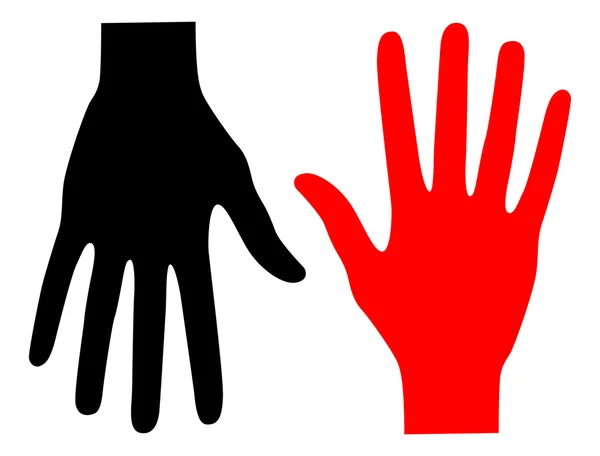 Красные и черные руки — стоковый вектор