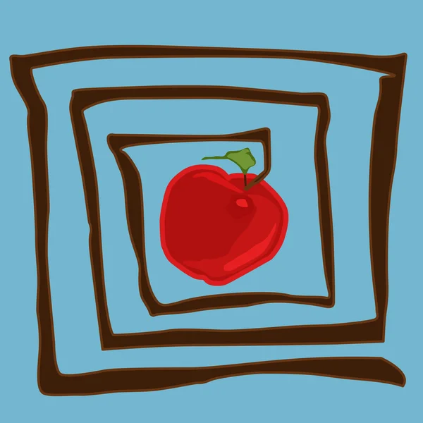苹果在迷宫内 — 图库矢量图片