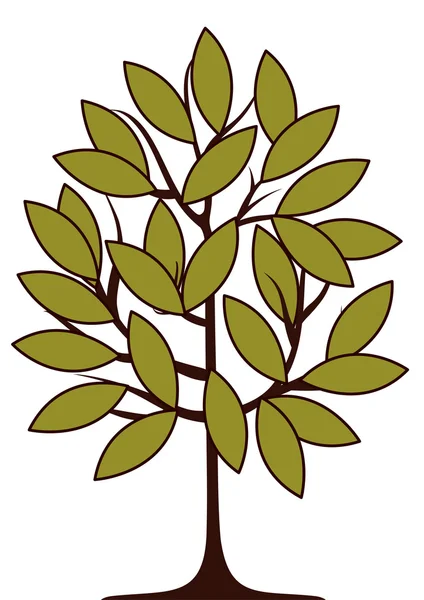 Grüner niedlicher Baum — Stockvektor