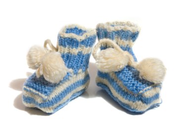 Kids knit baby's bootees clipart