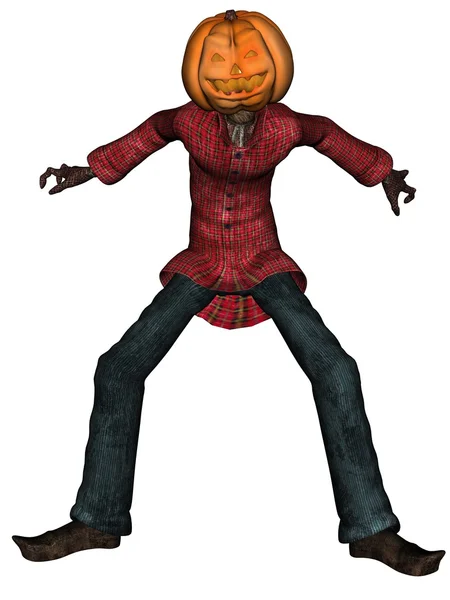 stock image Halloween man with pumpkin head