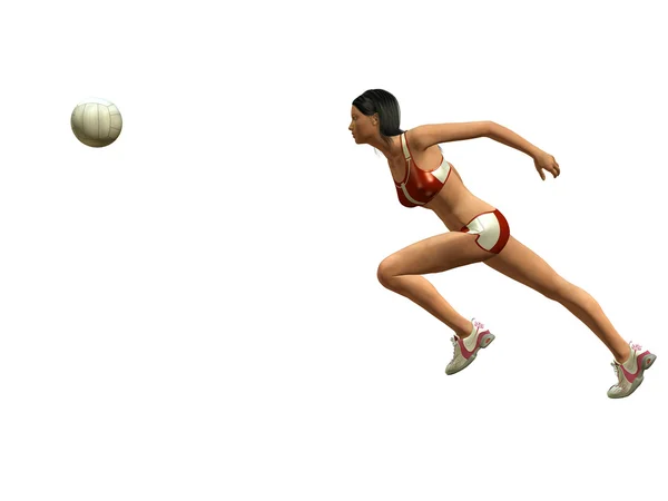 Женщина играет в волейбол — стоковое фото