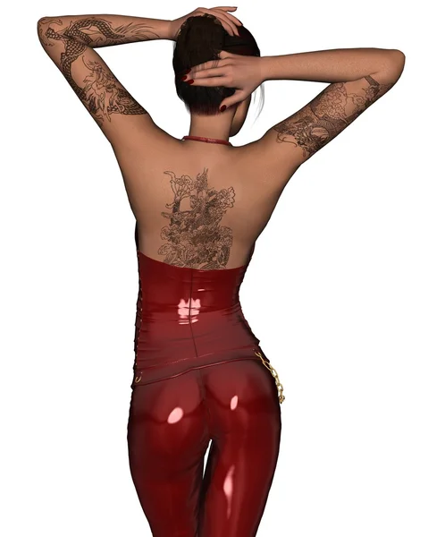 Sexy vrouw met tattoo — Stockfoto