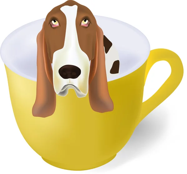 Café avec un chien — Image vectorielle