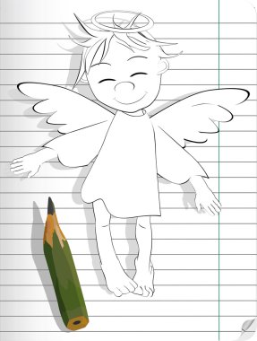 The drawn angel clipart