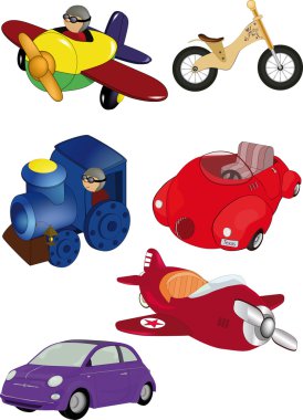 Set of children's toys clipart