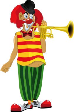 Red clown plays clipart