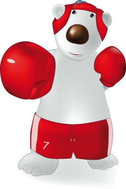 Polar bear and boxing clipart