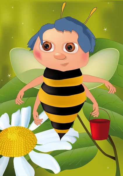 Pszczoły z wiadra — Wektor stockowy