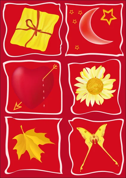 赤のお祝いカード — ストックベクタ
