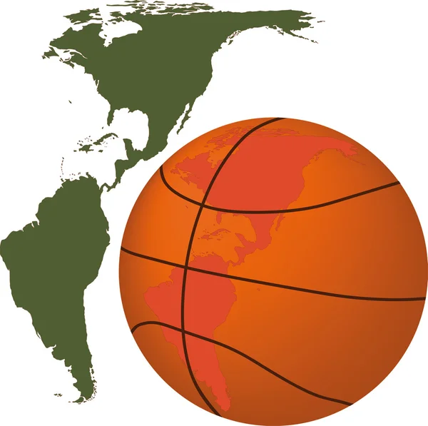 Basketbol ve Amerika kıtası — Stok Vektör