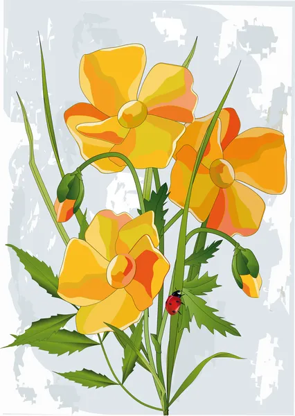 Abstract wild flowers — Stock Vector