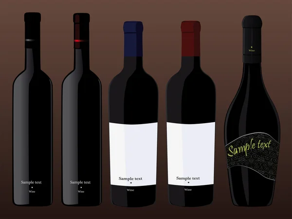 Botellas de vino — Vector de stock