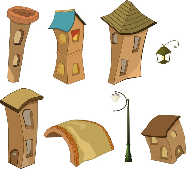 Reihe von kleinen Häusern — Stockvektor