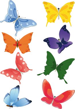 Group of butterflies clipart