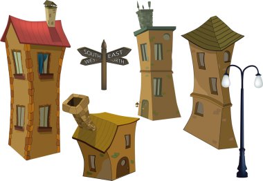 Small houses clipart