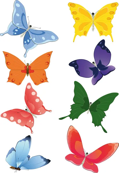 Gruppo di farfalle — Vettoriale Stock