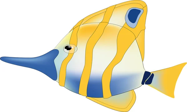 Sárga trópusi halak — Stock Vector