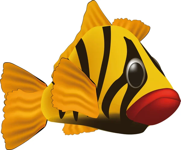 Żółty tropikalnych rybek — Wektor stockowy