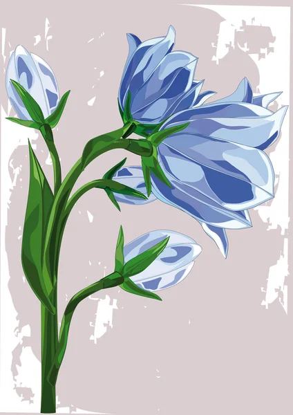 어두운 파란 나무 꽃 — 스톡 벡터