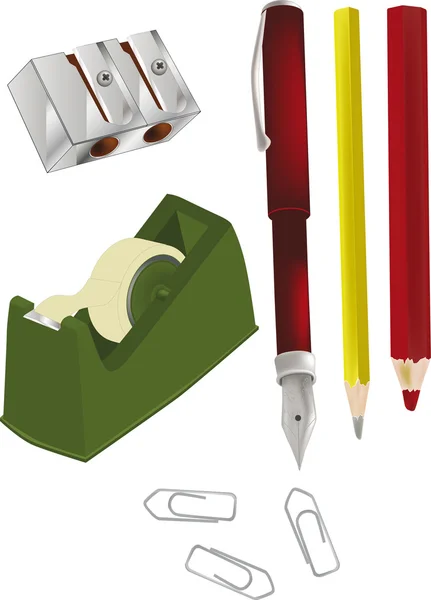 铅笔刀和笔 — 图库矢量图片