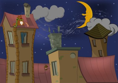 Night city clipart