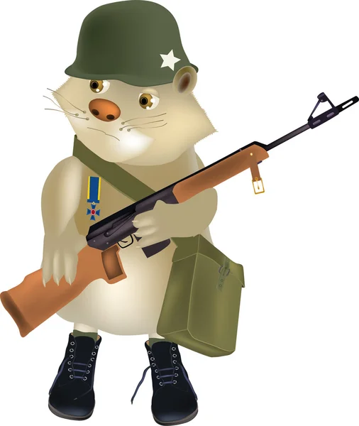 浣熊用武器的和平主义者 — 图库矢量图片