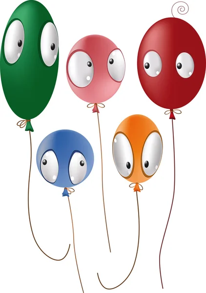 Kinder Luftballons mit Augen — Stockvektor