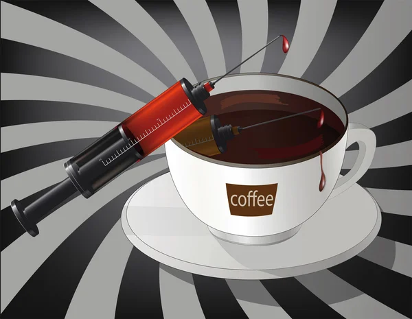 Káva a stříkačky — Stockový vektor